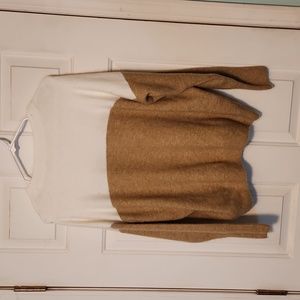 Brown and white sweater